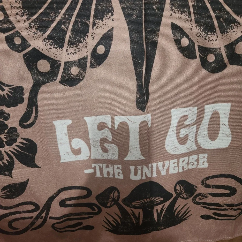 Boho Butterfly Wall Tapestry Trust Me Let Go The Universe Beige Black Spiritual